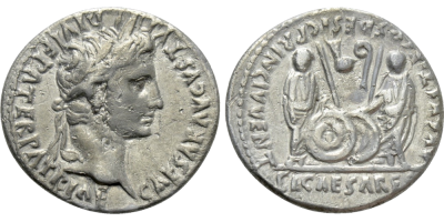 Augustus Denarius fra Jesu fødsel 2.f.Kr. - 4 e.Kr.